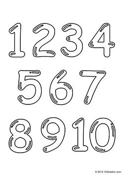 Free printable number coloring pages
