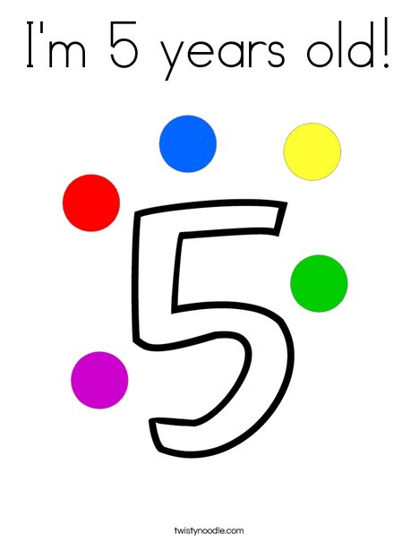 Im years old coloring page