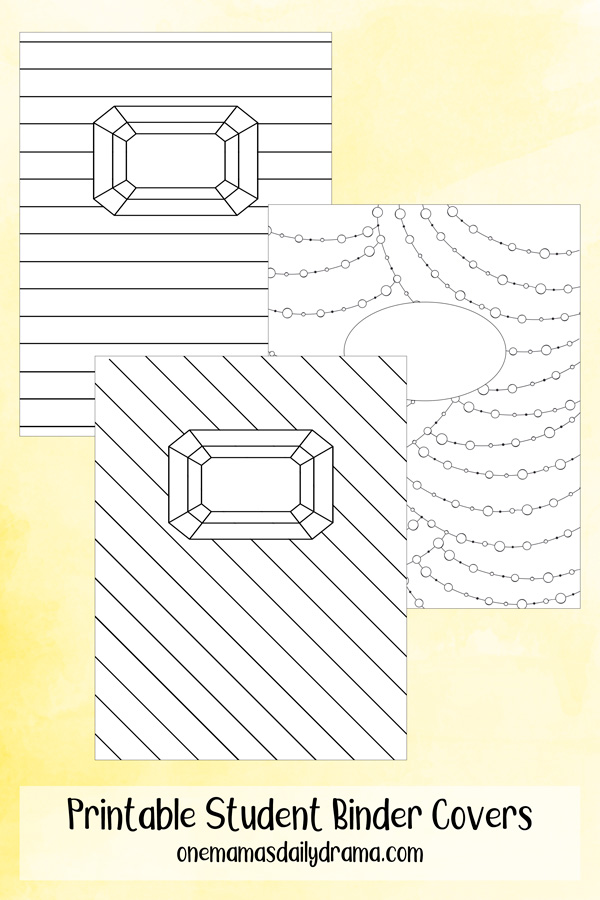 Printable binder covers for school to color