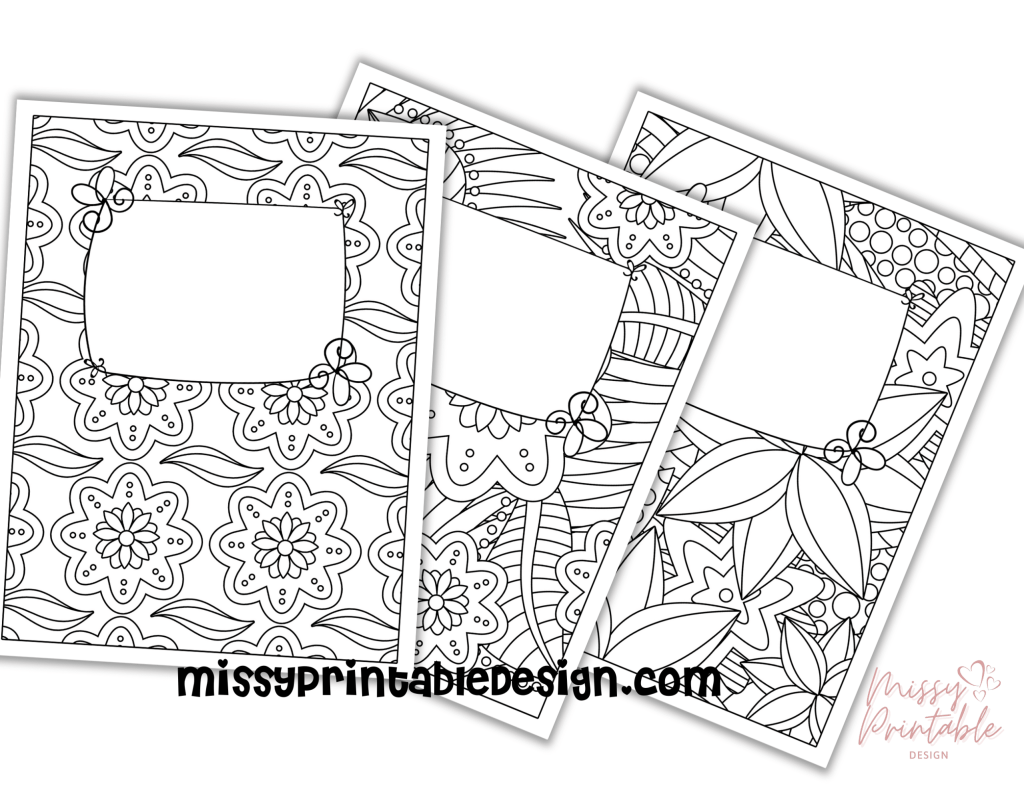 Free printable coloring binder covers