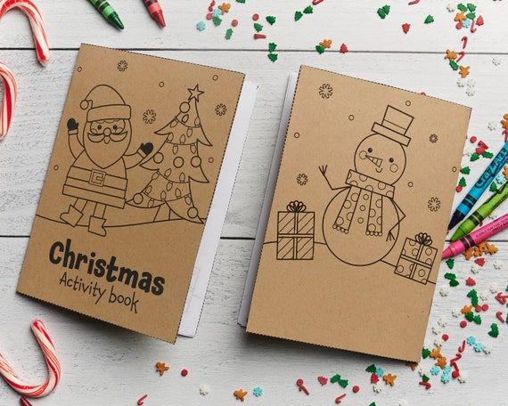 Printable christmas activity book for the kids table santa coloring craft for kids at holiday dinner maze word find connect the dots