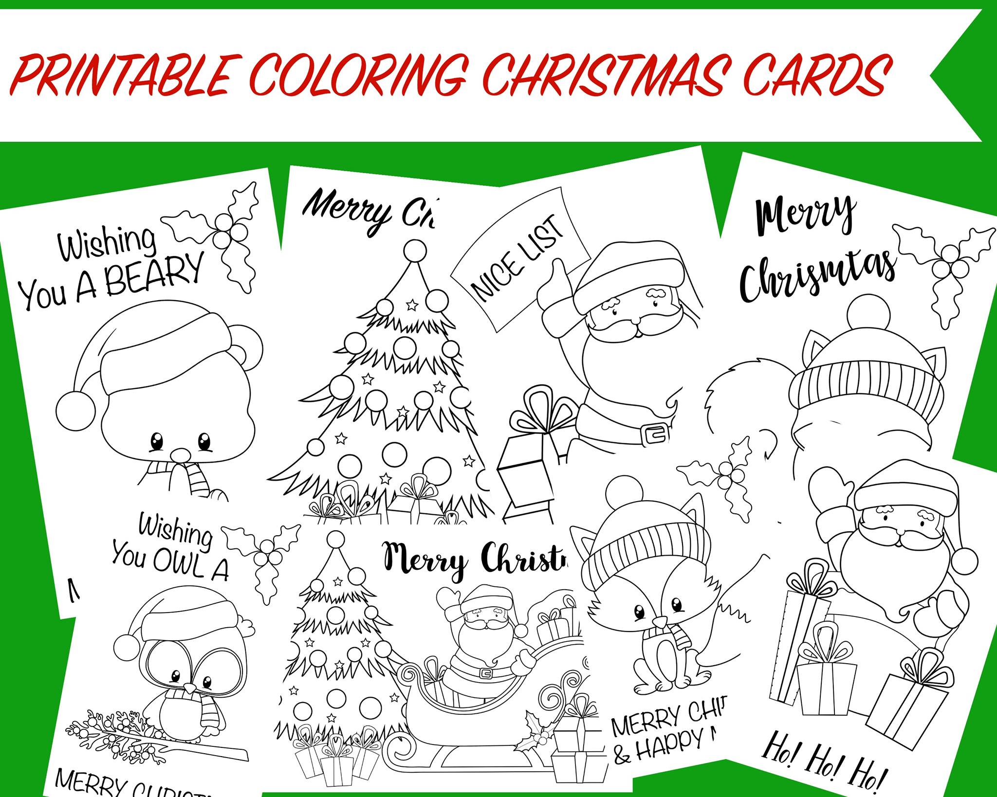 Christmas coloring cards