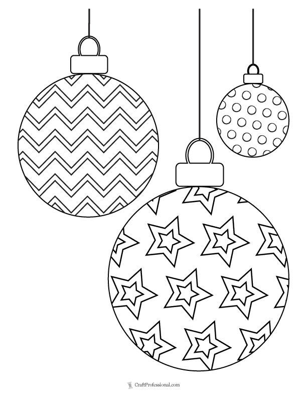 Christmas ornament coloring pages
