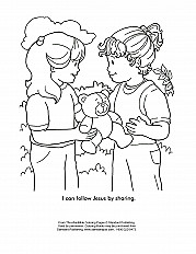 Sharing with others coloring page childrens sermons from sermonski
