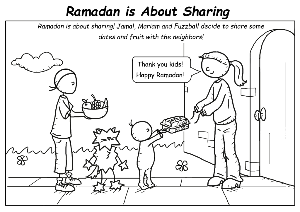 Ramadan is about sharing â coloring page â islamic comics