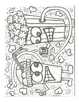 Kindnessâ coloring page slurpee and popcorn sharing enjoy tpt