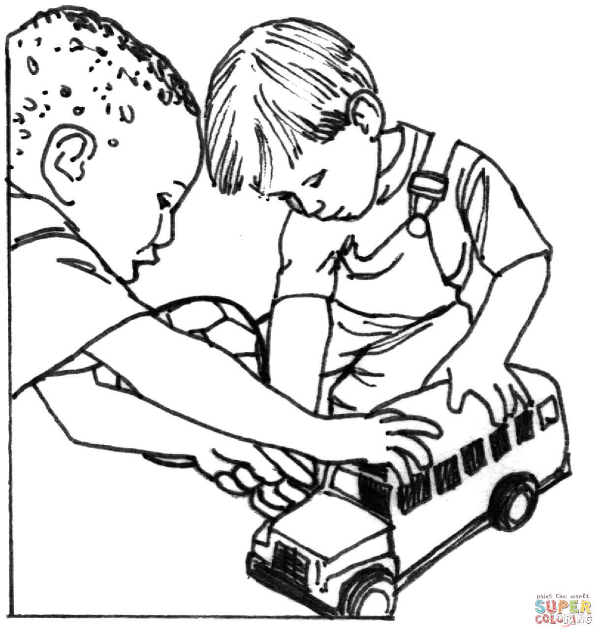 Pics of children sharing coloring pages