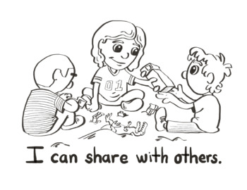 Social developmental skills coloring page