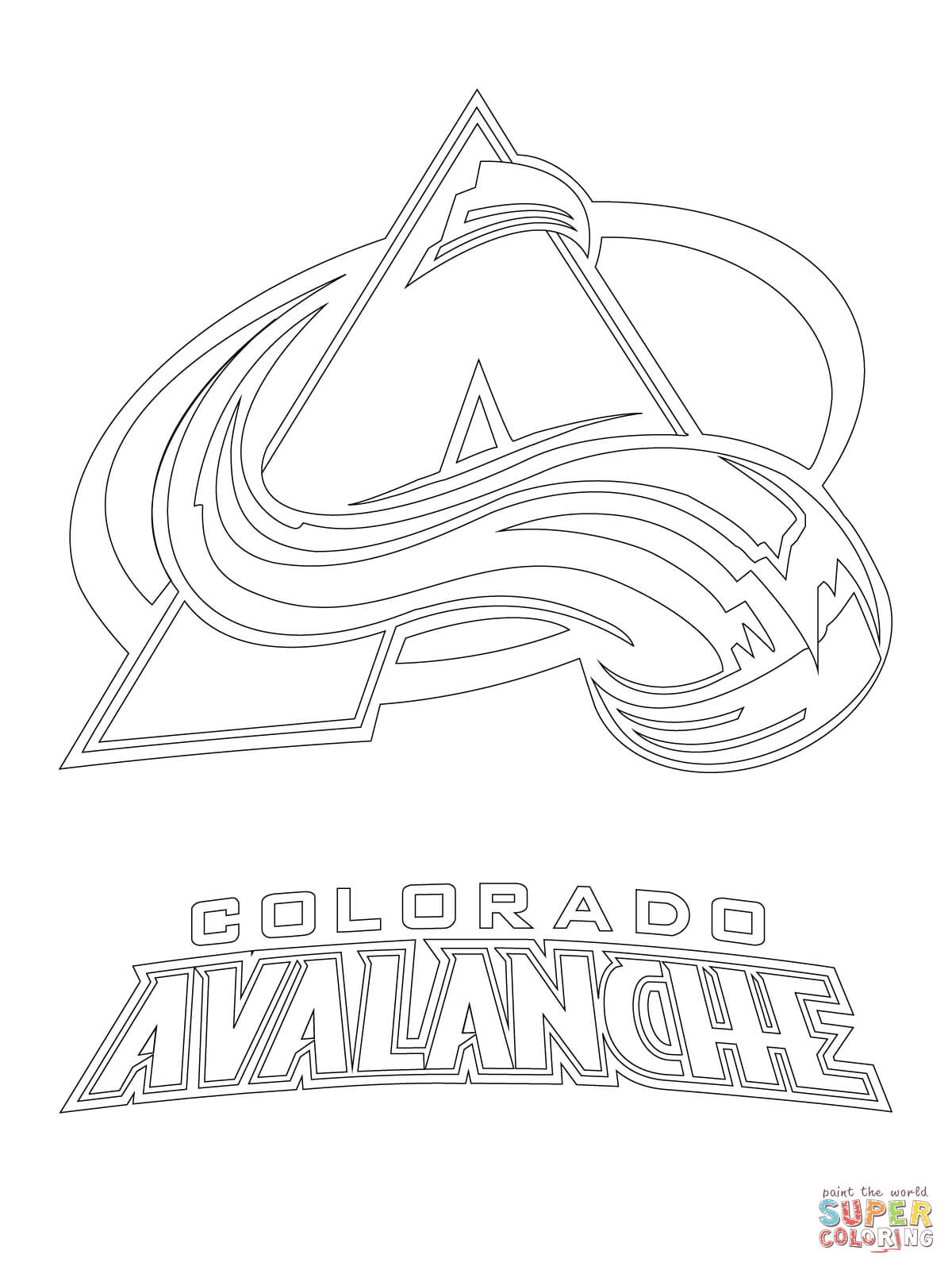 Colorado avalanche logo coloring page free printable coloring pages