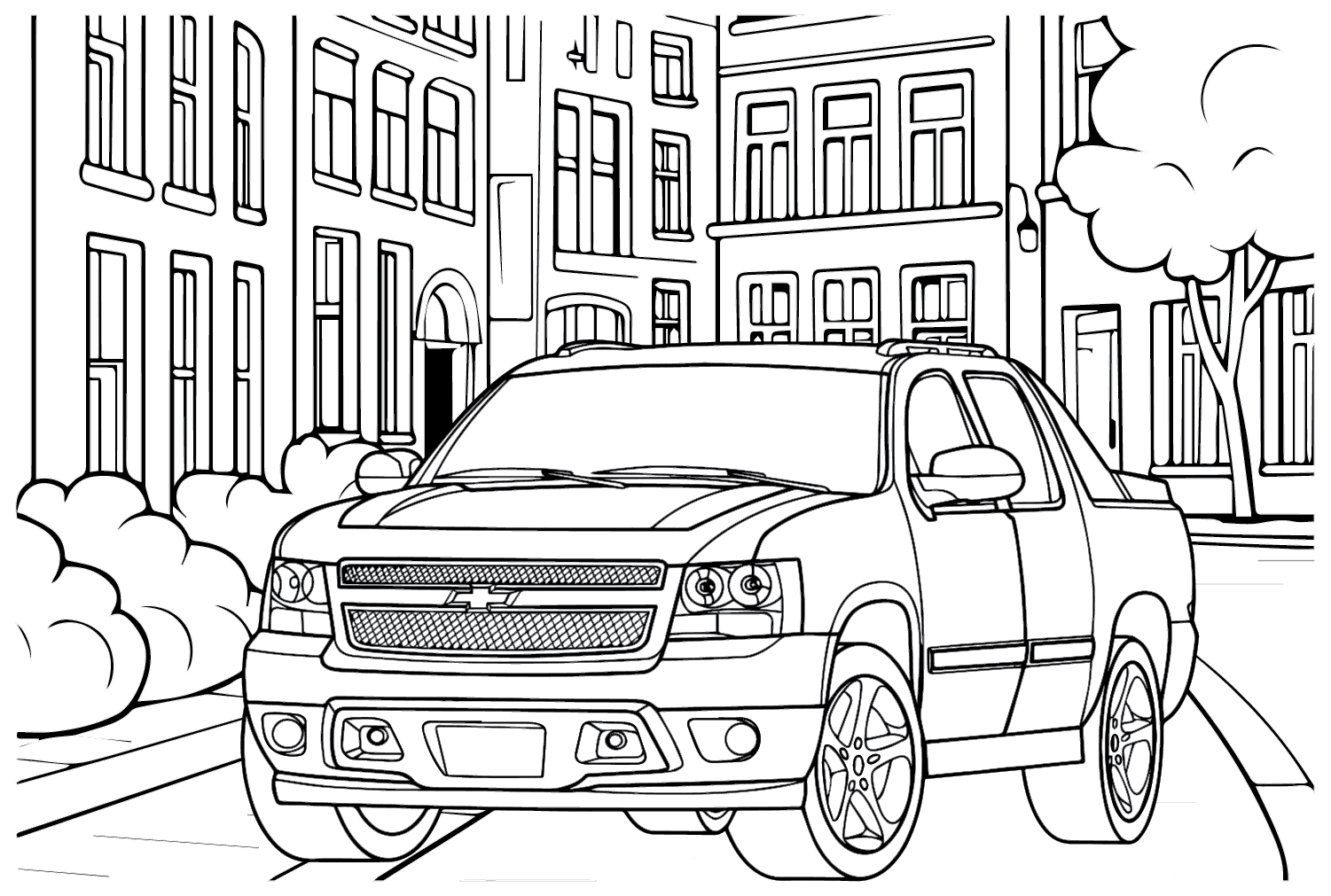 Chevrolet avalanche coloring page