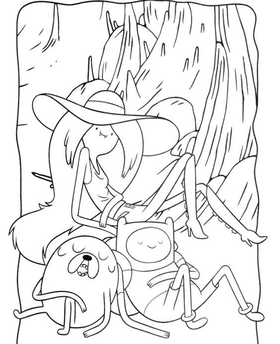 Free easy to print adventure time coloring pages