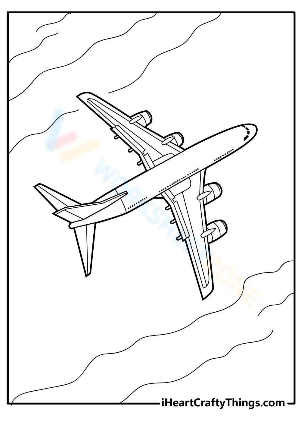Free collection of airplane coloring pages for kids