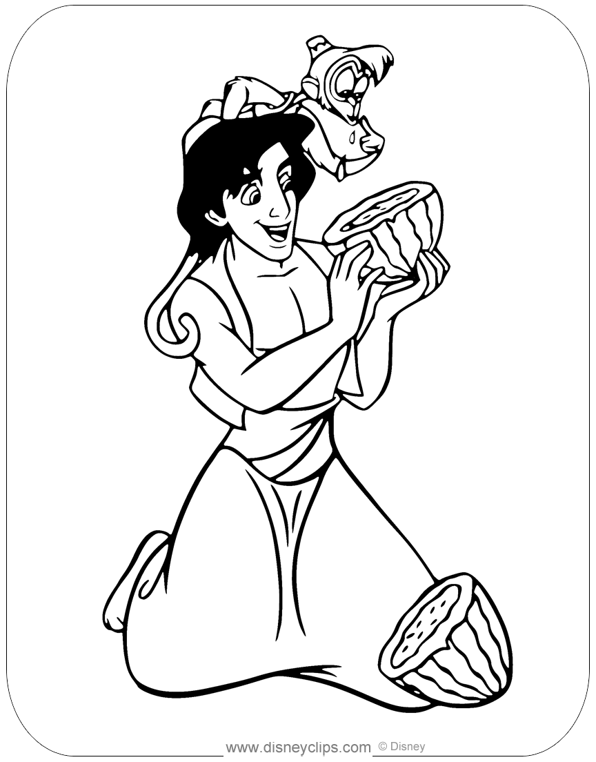 Free printable aladdin coloring pages