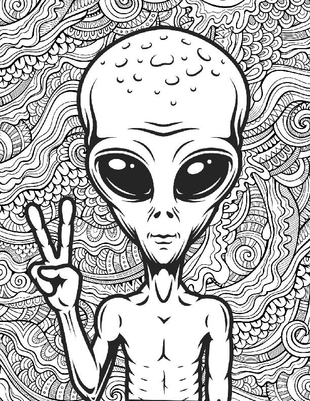 Awkward aliens coloring book pages of alien coloring pages