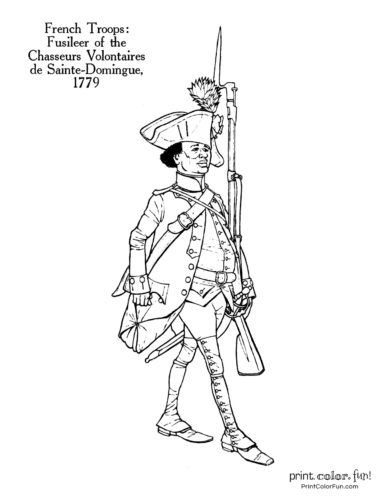 Revolutionary war solder coloring pages historic uniforms coloring guides at