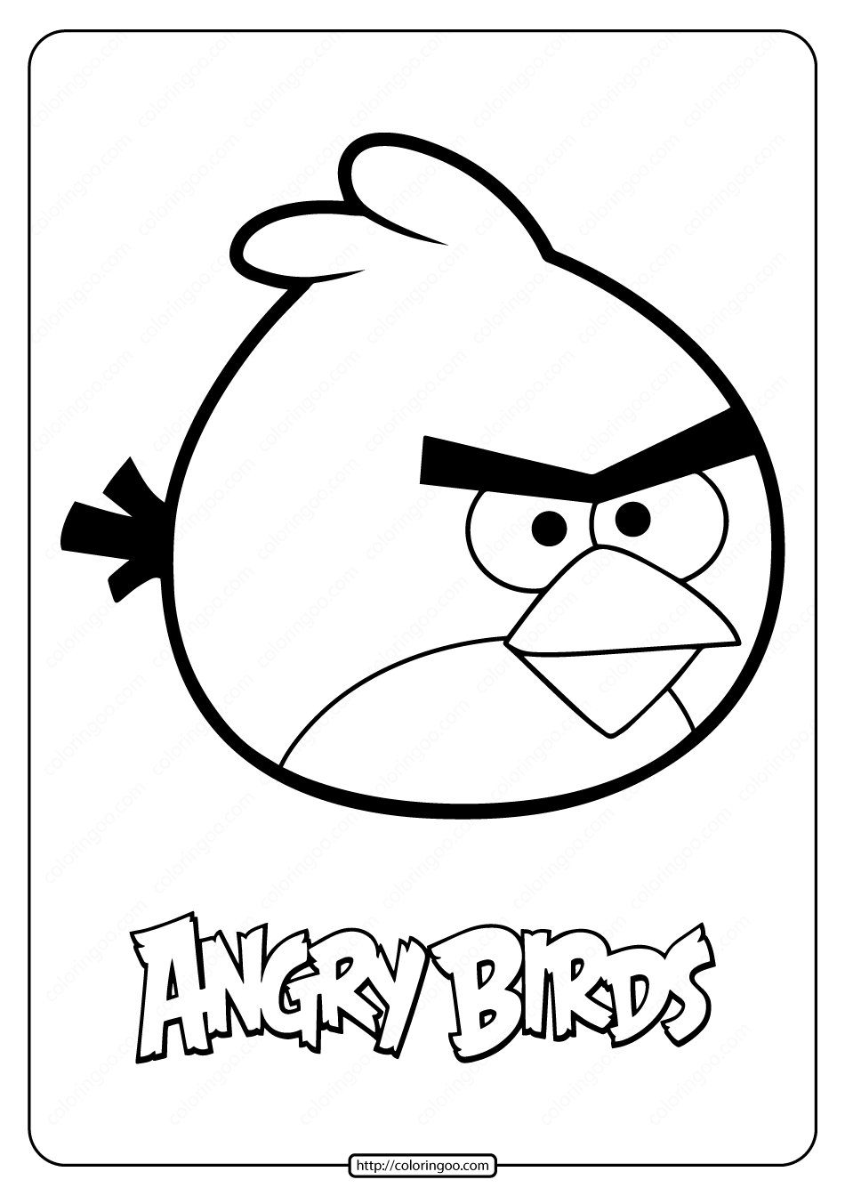 Printable angry birds red pdf coloring pages angry birds bird coloring pages coloring pages