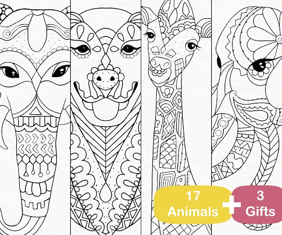 Printable coloring book animals coloring pages pdf adult anti
