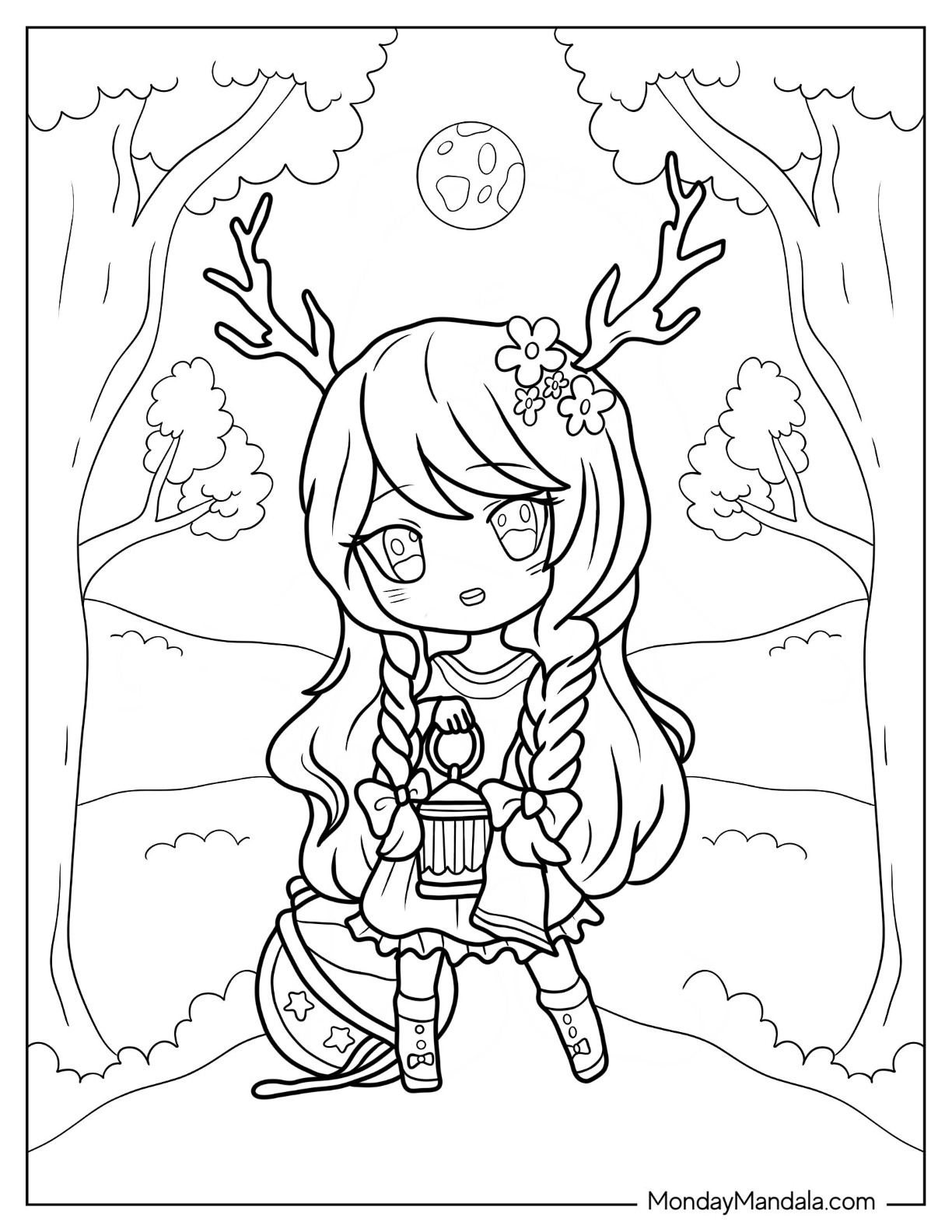 Chibi coloring pages free pdf printables