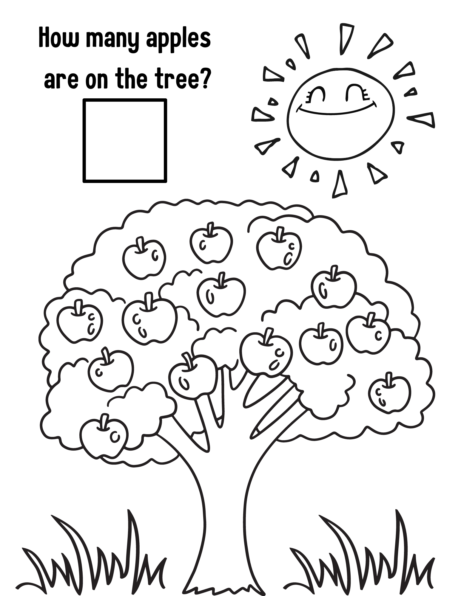Free apple coloring pages and activities for kids