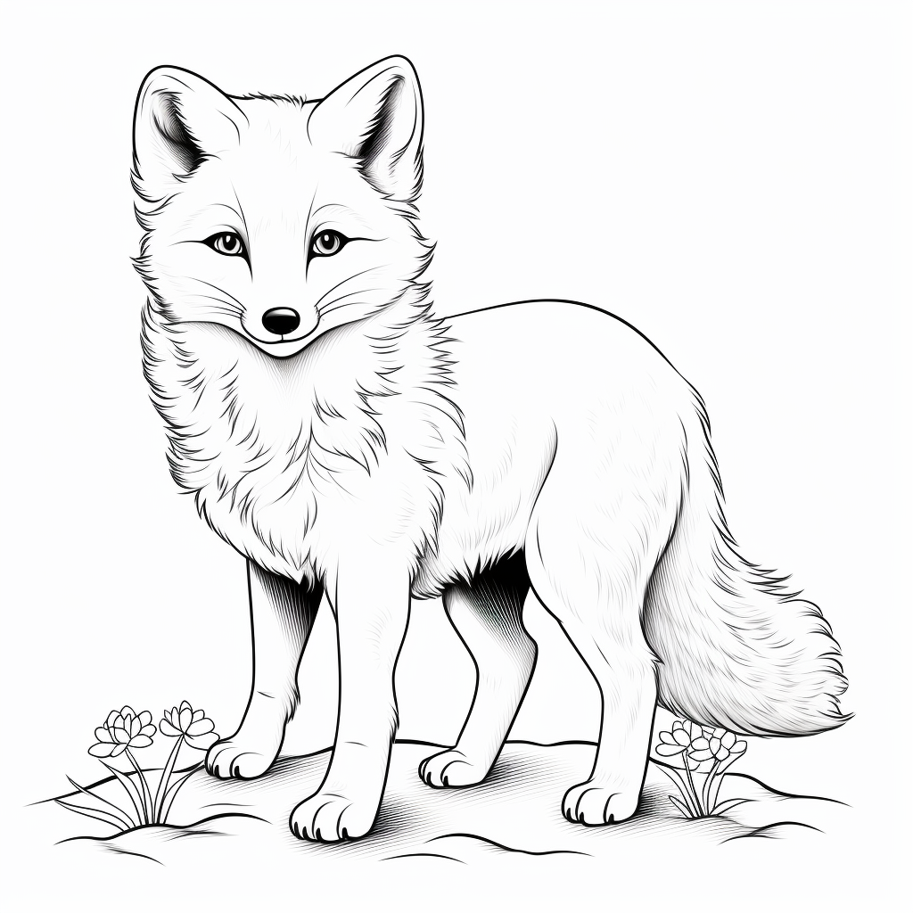 Arctic fox coloring pages