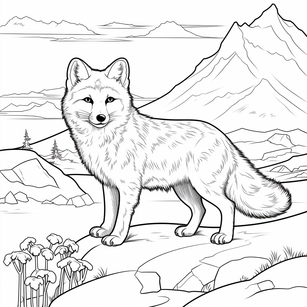 Arctic fox coloring pages
