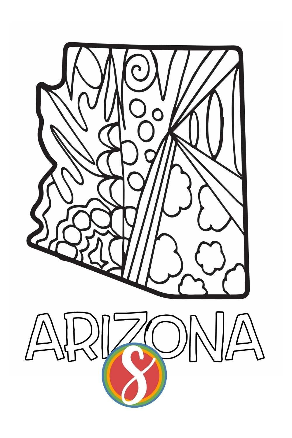 Free arizona coloring page â stevie doodles