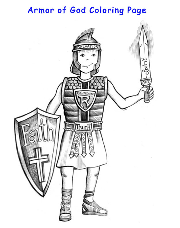 Armor of god coloring page