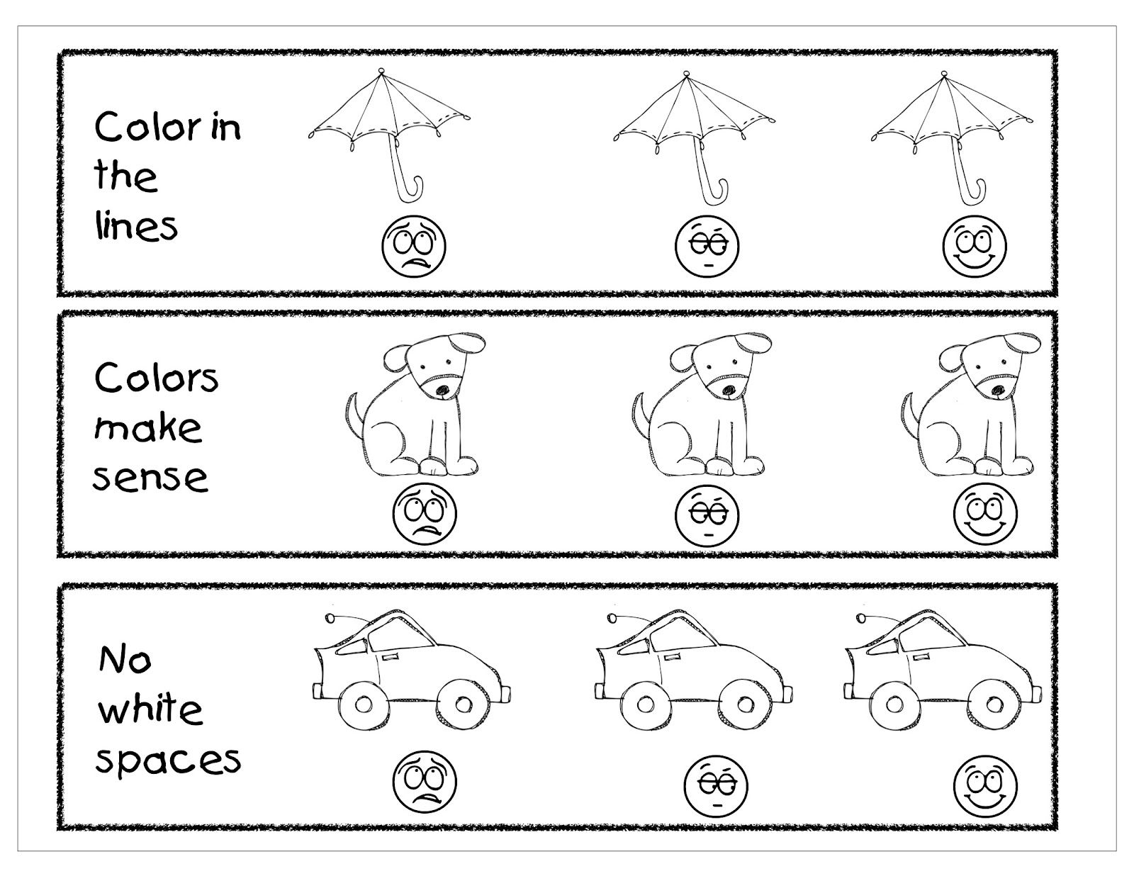Kindergarten night owls coloring assessment kindergarten rubrics rubrics art classroom management
