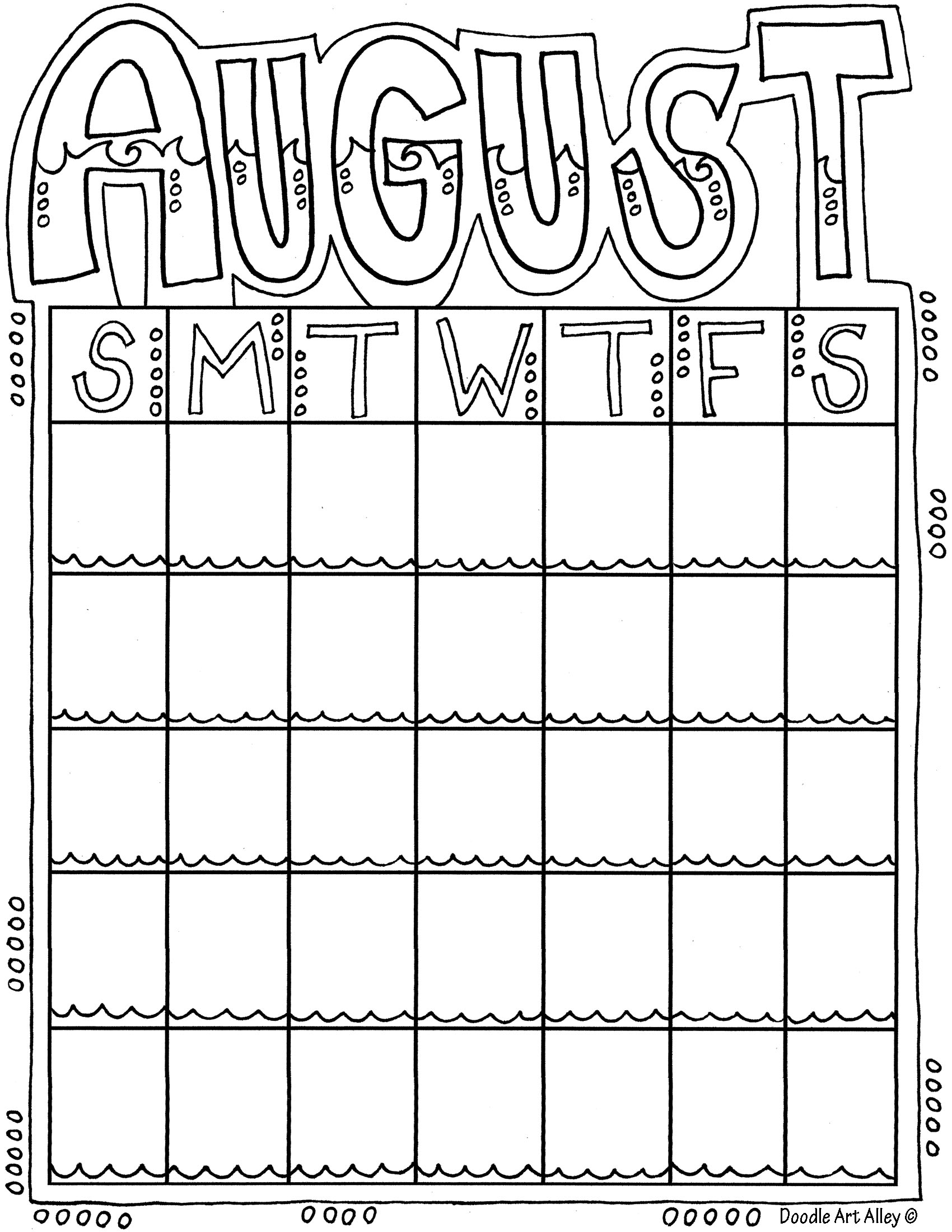 August coloring pages