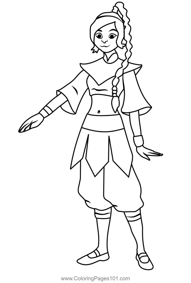 Ty lee from avatar the last airbender coloring page avatar the last airbender ty lee the last airbender