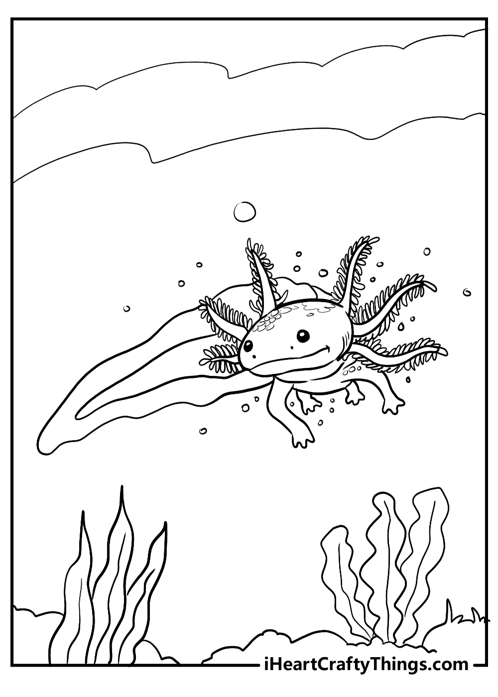 Printable axolotl coloring pages updated