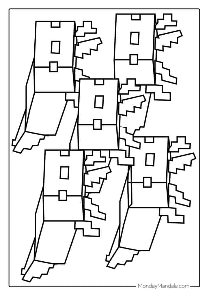 Axolotl coloring pages free pdf printables