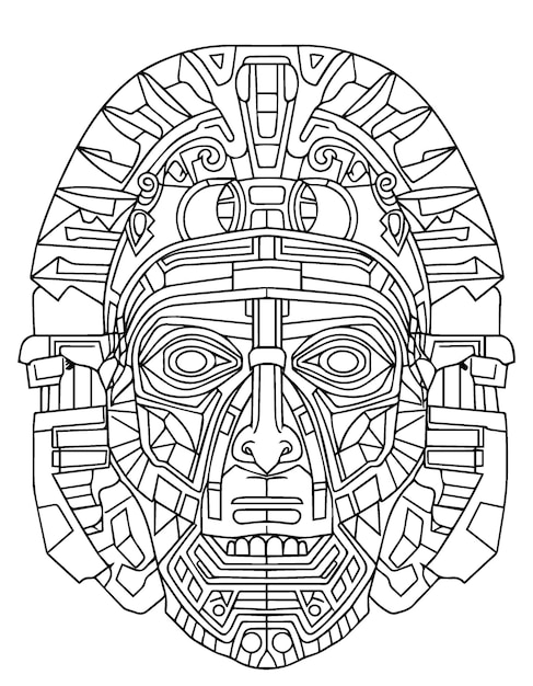 Premium vector ancient wonders to color aztec amp mayan civilization coloring pages