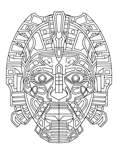 Premium vector ancient wonders to color aztec amp mayan civilization coloring pages