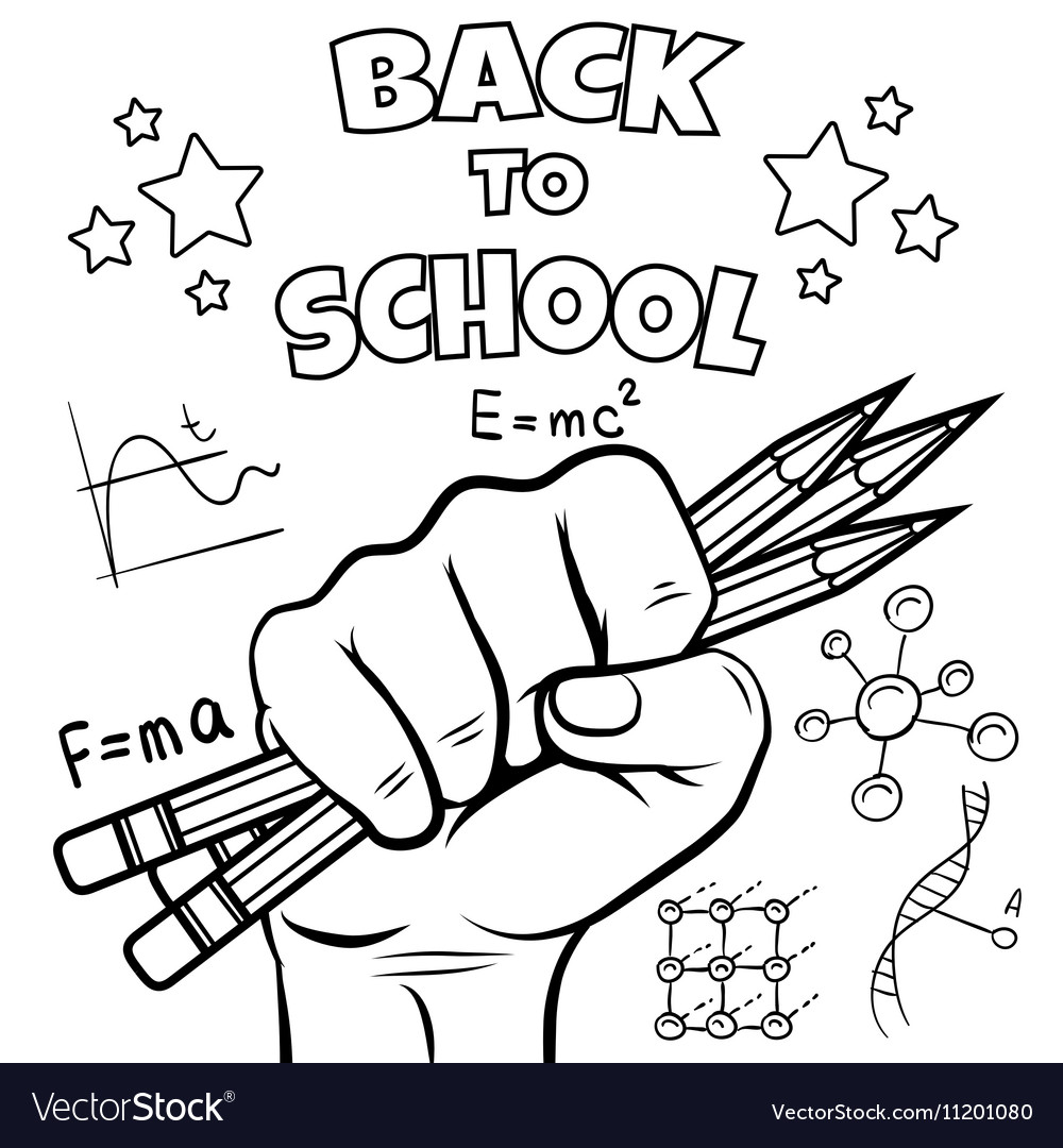 Back to school coloring page royalty free vector image