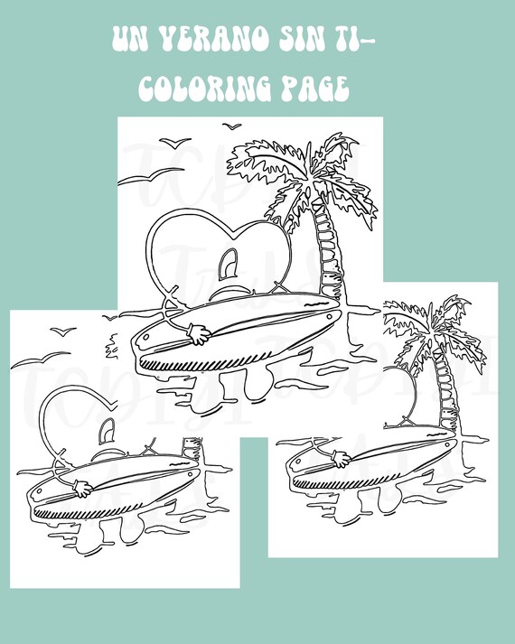 Un verano sin ti coloring page bad bunny coloring digital download digital coloring jpg printable coloring page printable coloring jpg