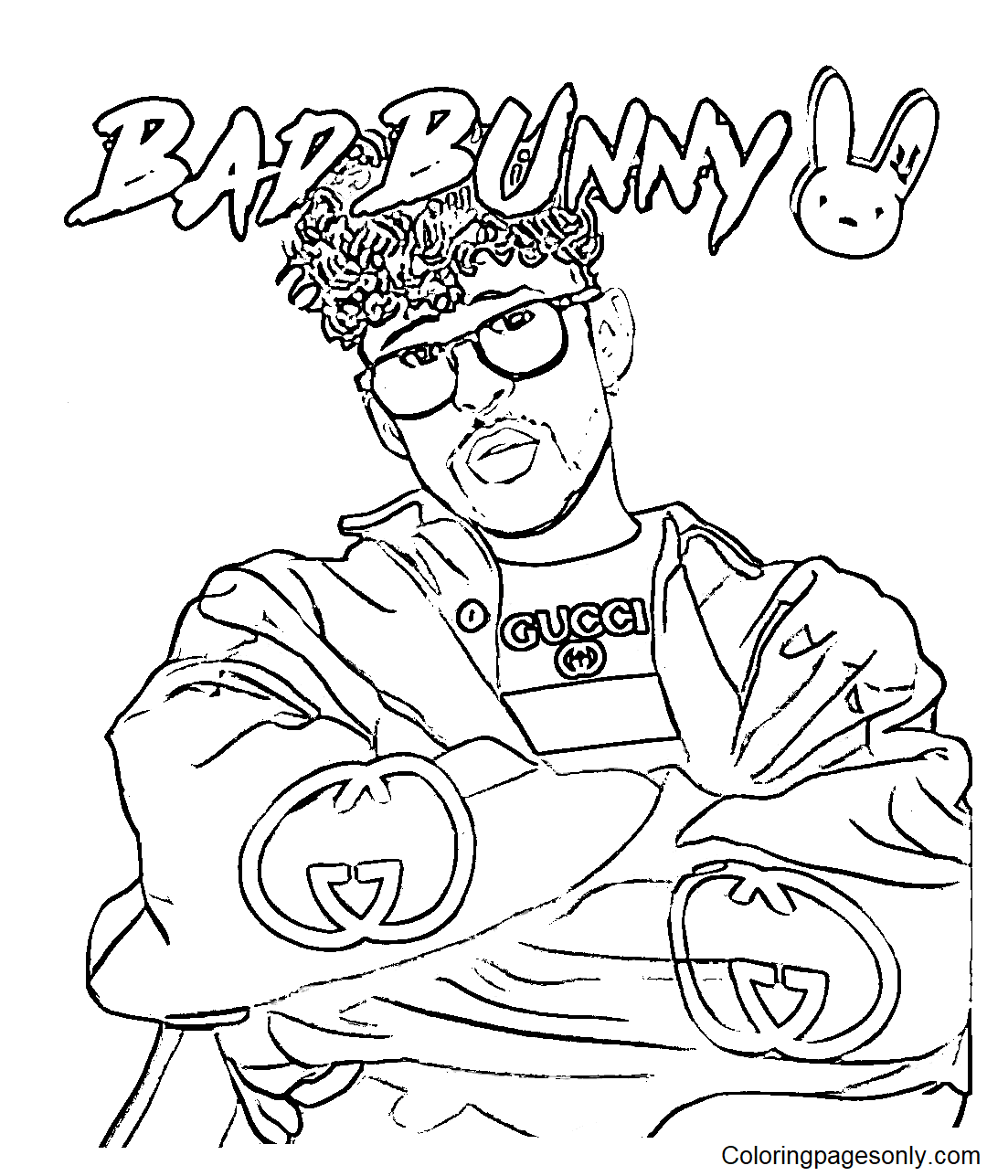 Bad bunny coloring pages printable for free download