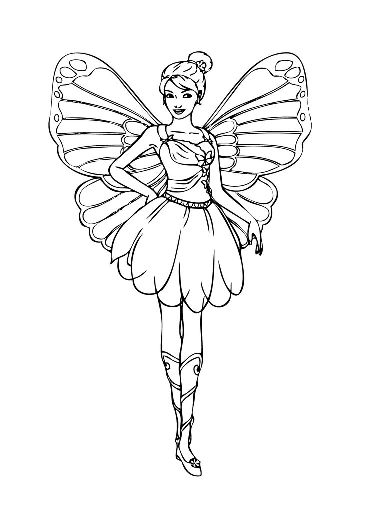 Barbie fairy coloring page for girls printable free fairy coloring coloring pages for girls coloring pages
