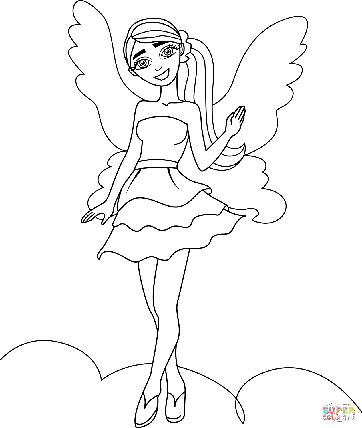 Barbie fairy coloring page free printable coloring pages