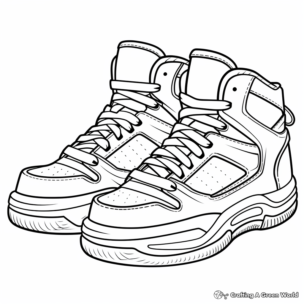Running shoe coloring pages