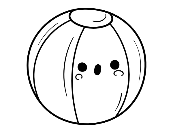Printable kawaii beach ball coloring page