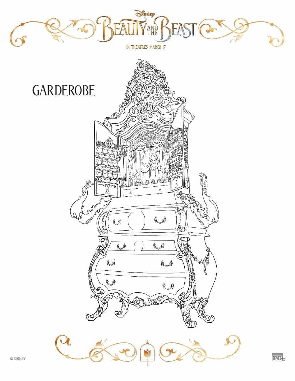 Free printable beauty and the beast coloring pages
