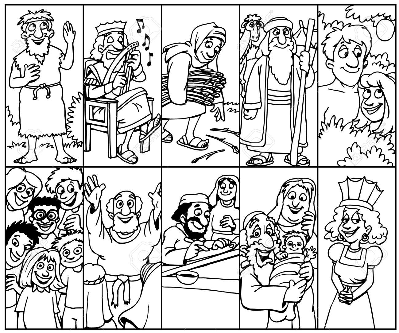 Bible characters coloring page royalty free svg cliparts vectors and stock illustration image