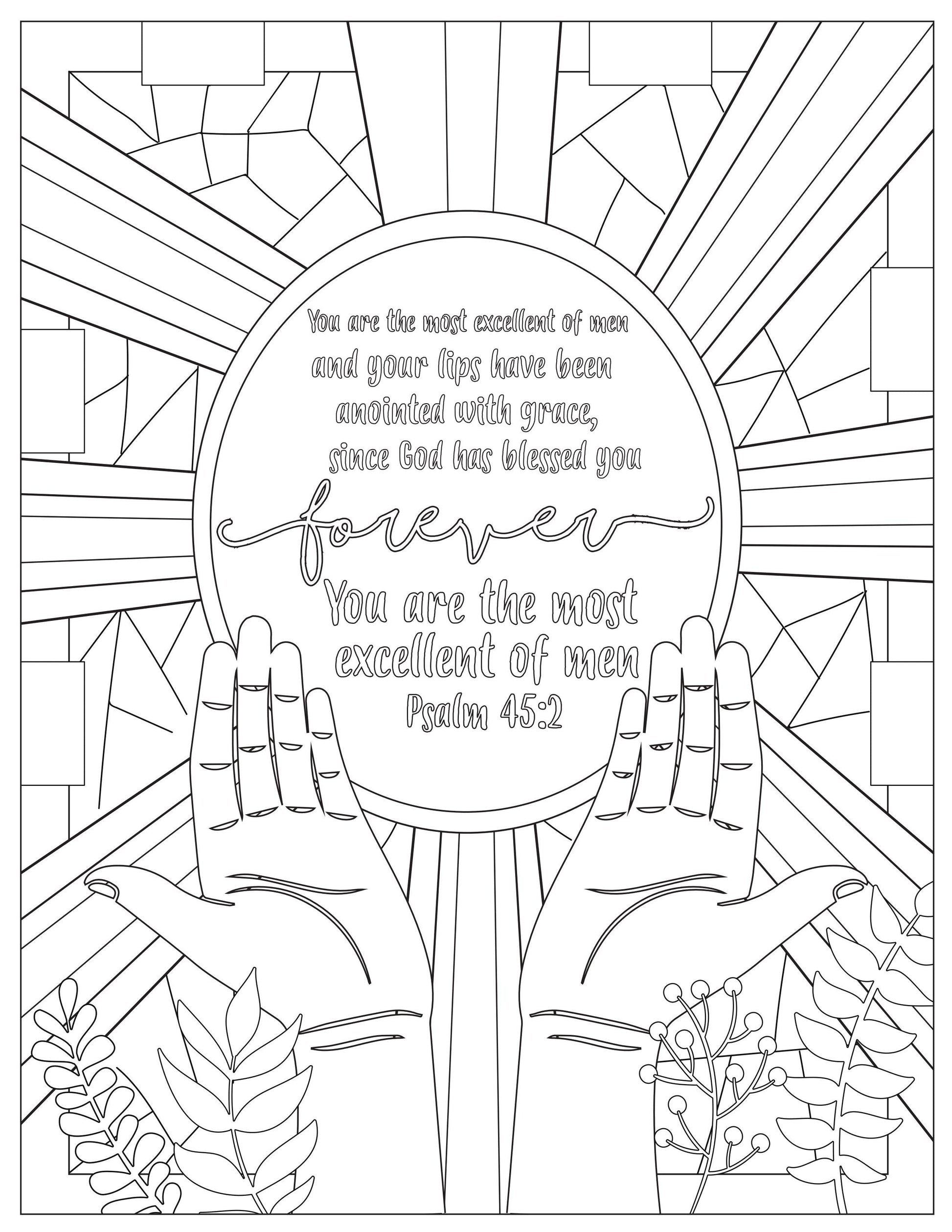 Book of psalms page bible coloring book download only