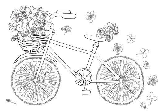 Bicycle coloring page images â browse photos vectors and video