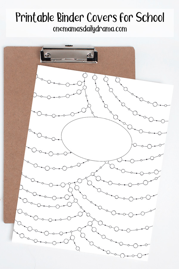 Printable binder covers for school to color