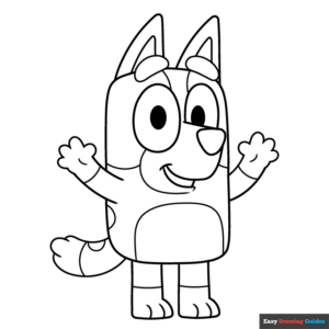 Bingo from bluey coloring page easy drawing guides