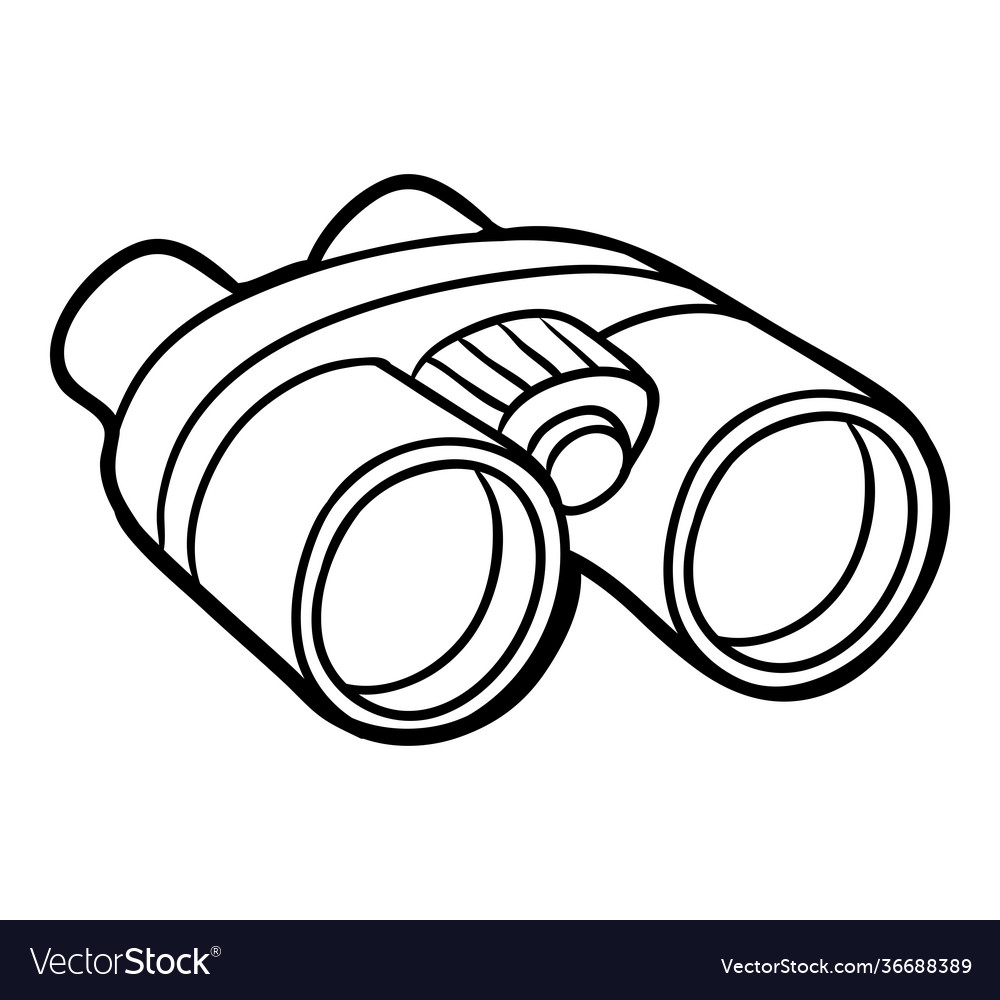 Coloring book binoculars royalty free vector image