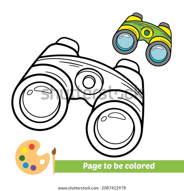 Coloring book kids binoculars vector stock vector royalty free