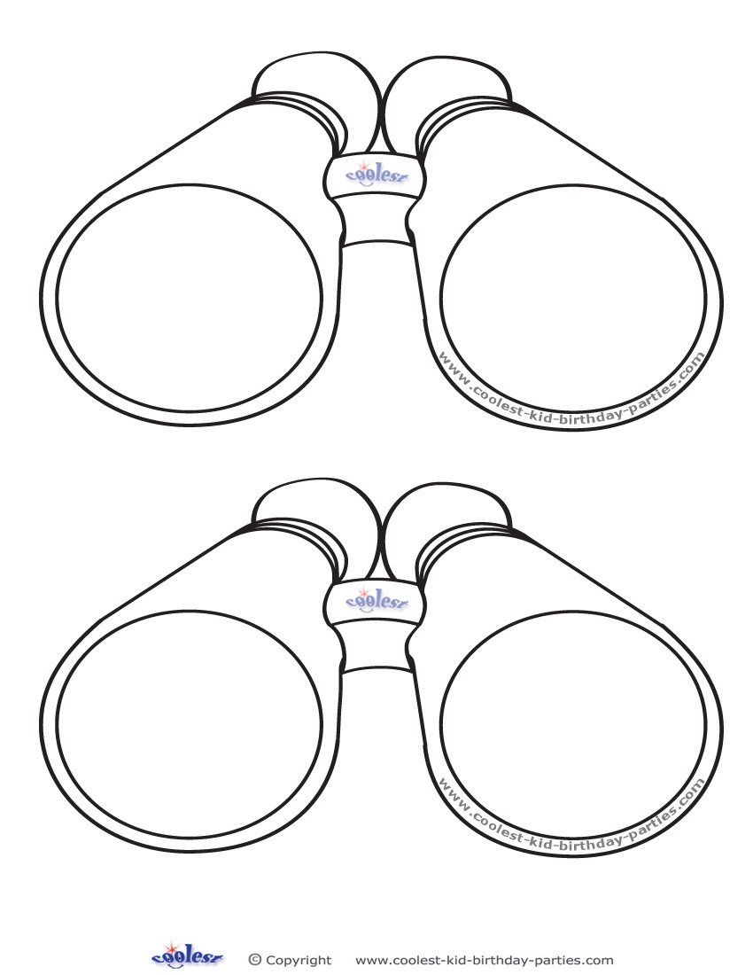 Blank printable binoculars invitations